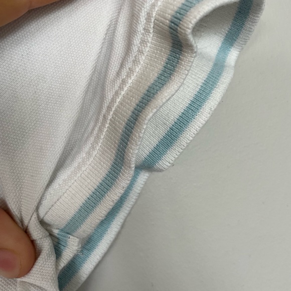 Jack & Jones White XL Mens Polo w/ baby blue trim. - Picture 3 of 4